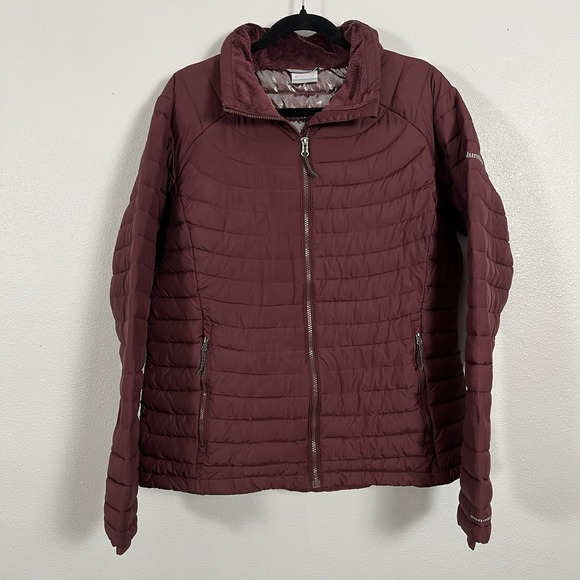 Columbia omni heat jacket Zip pockets collar puffer style outdoor women's XL Red - Picture 1 of 9